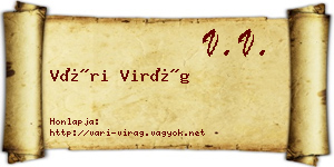Vári Virág névjegykártya